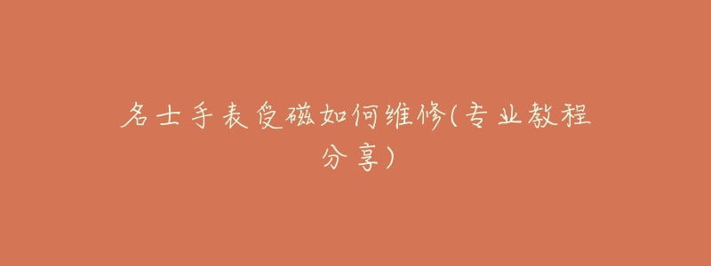 名士手表受磁如何维修(专业教程分享)-名表号 名士手表受磁如何维修(专业教程分享)