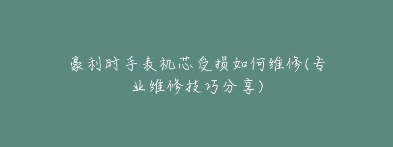 豪利时手表机芯受损如何维修(专业维修技巧分享)-名表号 豪利时手表机芯受损如何维修(专业维修技巧分享)