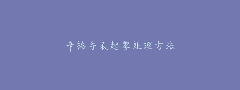 辛格手表起雾处理方法