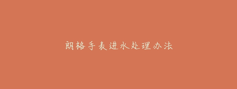 朗格手表进水处理办法-名表号 朗格手表进水处理办法