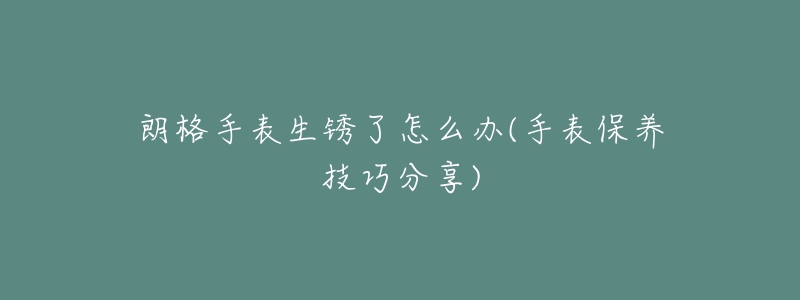 朗格手表生锈了怎么办(手表保养技巧分享)