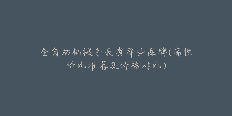 全自动机械手表有那些品牌(高性价比推荐及价格对比)