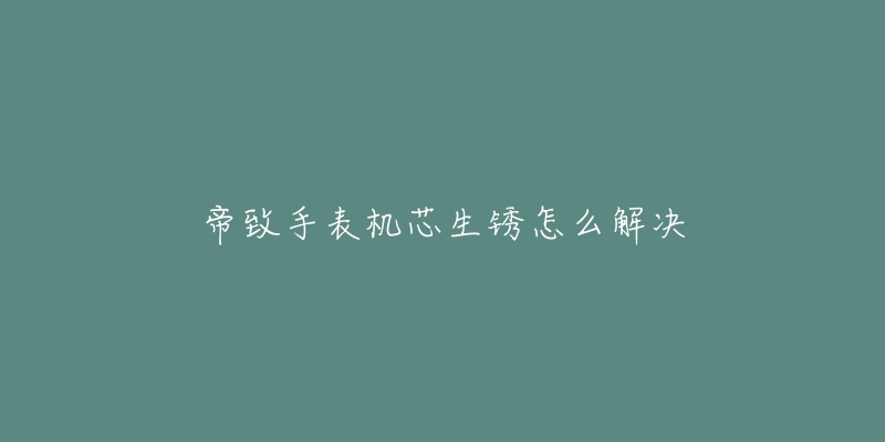 帝致手表机芯生锈怎么解决-名表号 帝致手表机芯生锈怎么解决