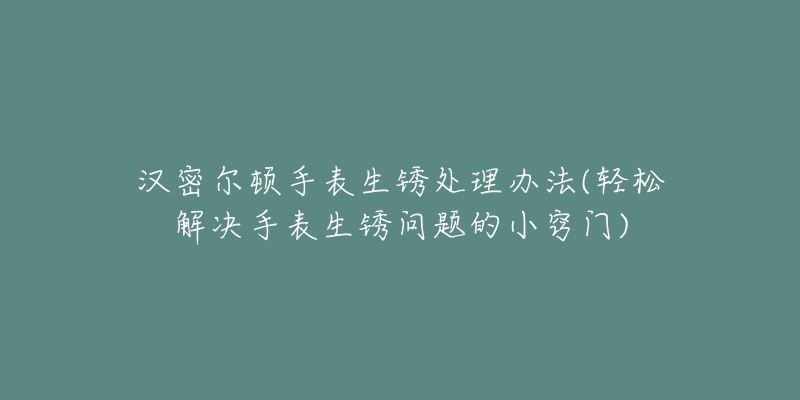 汉密尔顿手表生锈处理办法(轻松解决手表生锈问题的小窍门)-名表号 汉密尔顿手表生锈处理办法(轻松解决手表生锈问题的小窍门)