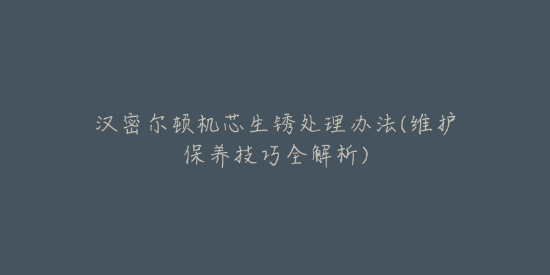 汉密尔顿机芯生锈处理办法(维护保养技巧全解析)-名表号 汉密尔顿机芯生锈处理办法(维护保养技巧全解析)