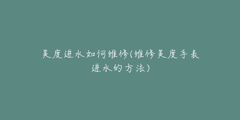 美度进水如何维修(维修美度手表进水的方法)-名表号 美度进水如何维修(维修美度手表进水的方法)