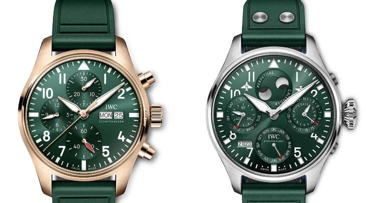 万国表推出两款全新飞行员复杂功能绿盘腕表