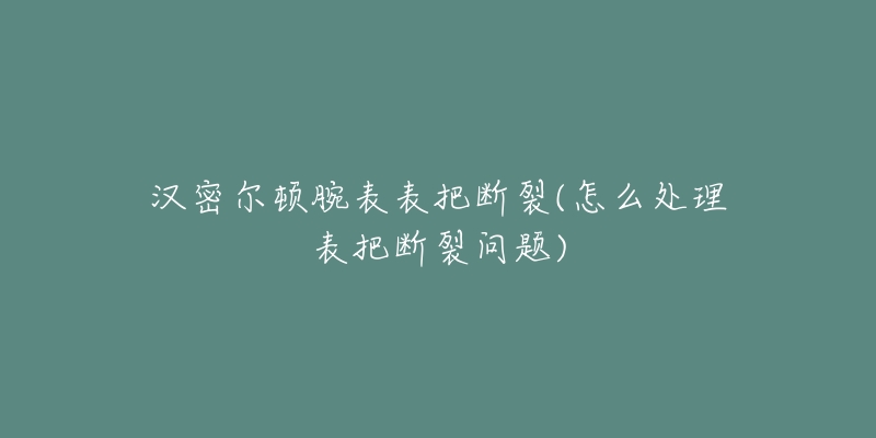 汉密尔顿腕表表把断裂(怎么处理表把断裂问题)