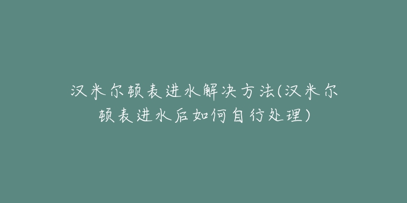 汉米尔顿表进水解决方法(汉米尔顿表进水后如何自行处理)-名表号 汉米尔顿表进水解决方法(汉米尔顿表进水后如何自行处理)