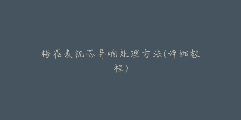 梅花表机芯异响处理方法(详细教程)-名表号 梅花表机芯异响处理方法(详细教程)