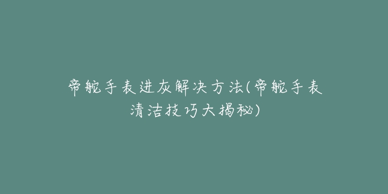 帝舵手表进灰解决方法(帝舵手表清洁技巧大揭秘)-名表号 帝舵手表进灰解决方法(帝舵手表清洁技巧大揭秘)