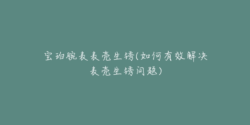 宝珀腕表表壳生锈(如何有效解决表壳生锈问题)-名表号 宝珀腕表表壳生锈(如何有效解决表壳生锈问题)