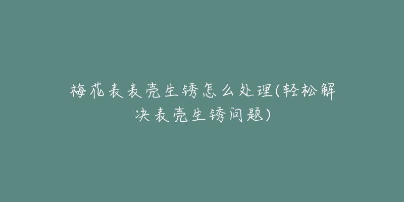梅花表表壳生锈怎么处理(轻松解决表壳生锈问题)-名表号 梅花表表壳生锈怎么处理(轻松解决表壳生锈问题)