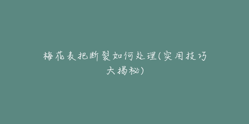 梅花表把断裂如何处理(实用技巧大揭秘)-名表号 梅花表把断裂如何处理(实用技巧大揭秘)