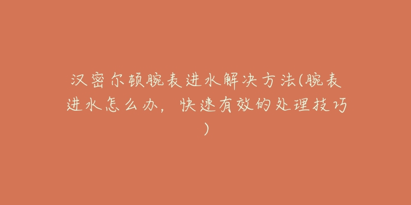 汉密尔顿腕表进水解决方法(腕表进水怎么办,快速有效的处理技巧)-名表号 汉密尔顿腕表进水解决方法(腕表进水怎么办,快速有效的处理技巧)