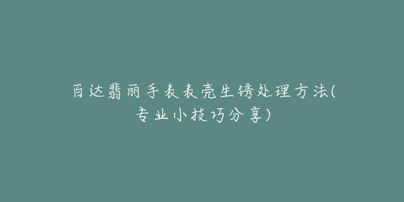 百达翡丽手表表壳生锈处理方法(专业小技巧分享)-名表号 百达翡丽手表表壳生锈处理方法(专业小技巧分享)