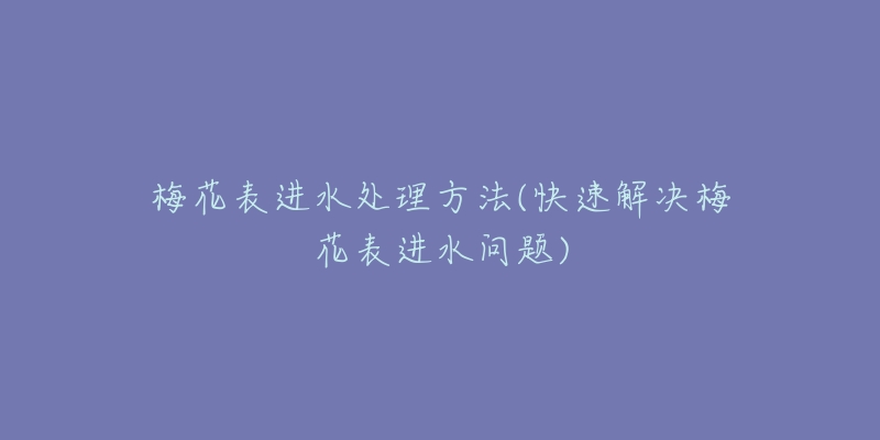 梅花表进水处理方法(快速解决梅花表进水问题)-名表号 梅花表进水处理方法(快速解决梅花表进水问题)