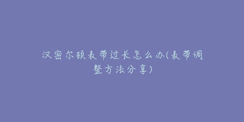 汉密尔顿表带过长怎么办(表带调整方法分享)-名表号 汉密尔顿表带过长怎么办(表带调整方法分享)