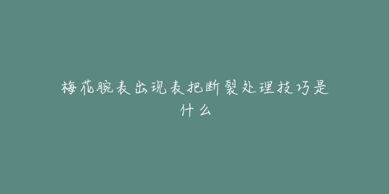 梅花腕表出现表把断裂处理技巧是什么-名表号 梅花腕表出现表把断裂处理技巧是什么