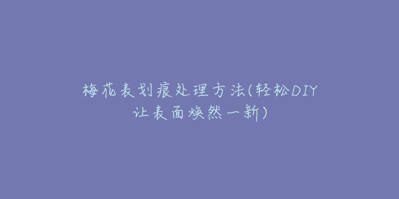 梅花表划痕处理方法(轻松DIY让表面焕然一新)-名表号 梅花表划痕处理方法(轻松DIY让表面焕然一新)
