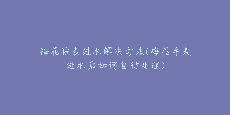 梅花腕表进水解决方法(梅花手表进水后如何自行处理)-名表号 梅花腕表进水解决方法(梅花手表进水后如何自行处理)