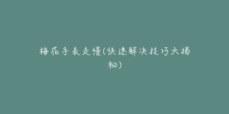 梅花手表走慢(快速解决技巧大揭秘)-名表号 梅花手表走慢(快速解决技巧大揭秘)