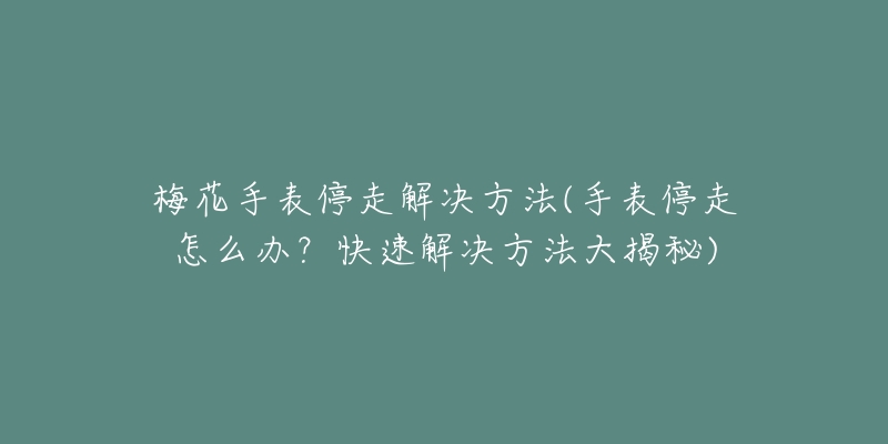 梅花手表停走解决方法(手表停走怎么办?快速解决方法大揭秘)-名表号 梅花手表停走解决方法(手表停走怎么办?快速解决方法大揭秘)