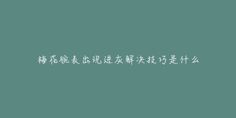 梅花腕表出现进灰解决技巧是什么-名表号 梅花腕表出现进灰解决技巧是什么