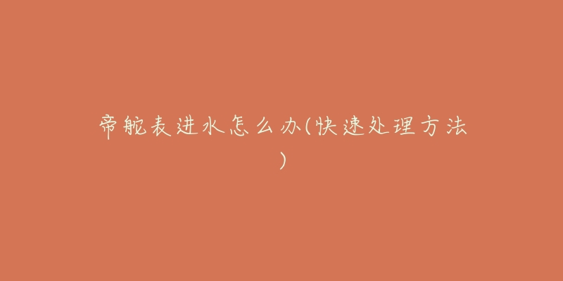 帝舵表进水怎么办(快速处理方法)-名表号 帝舵表进水怎么办(快速处理方法)