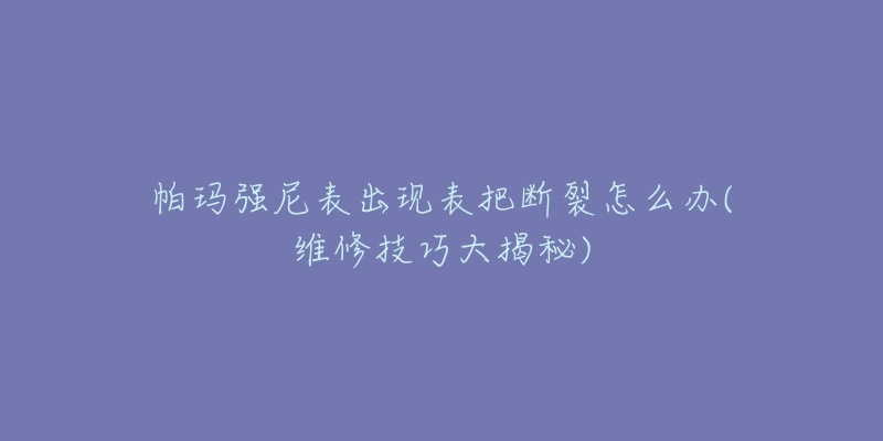 帕玛强尼表出现表把断裂怎么办(维修技巧大揭秘)