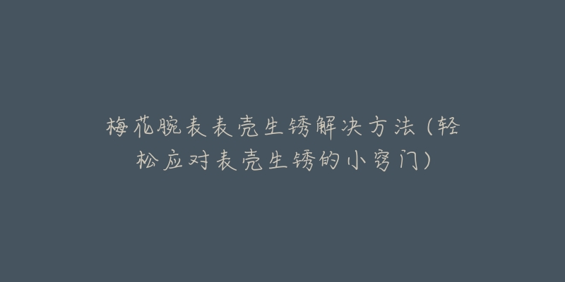 梅花腕表表壳生锈解决方法 (轻松应对表壳生锈的小窍门)-名表号 梅花腕表表壳生锈解决方法 (轻松应对表壳生锈的小窍门)
