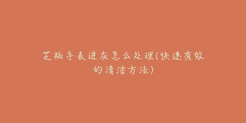 芝柏手表进灰怎么处理(快速有效的清洁方法)-名表号 芝柏手表进灰怎么处理(快速有效的清洁方法)