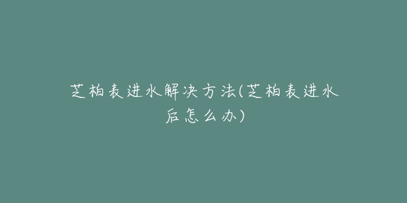 芝柏表进水解决方法(芝柏表进水后怎么办)-名表号 芝柏表进水解决方法(芝柏表进水后怎么办)