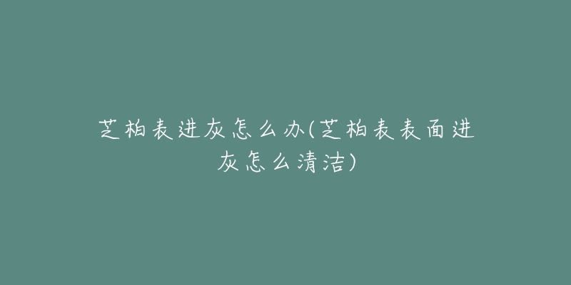芝柏表进灰怎么办(芝柏表表面进灰怎么清洁)-名表号 芝柏表进灰怎么办(芝柏表表面进灰怎么清洁)