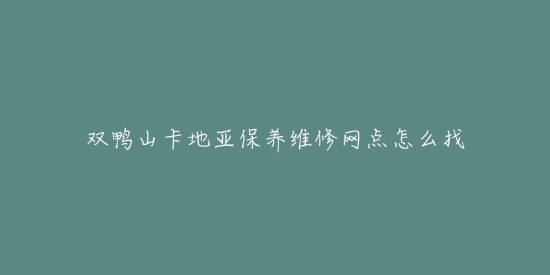 双鸭山卡地亚保养维修网点怎么找