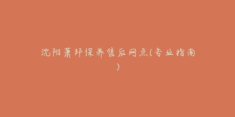 沈阳萧邦保养售后网点(专业指南)