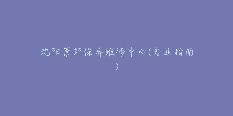 沈阳萧邦保养维修中心(专业指南)
