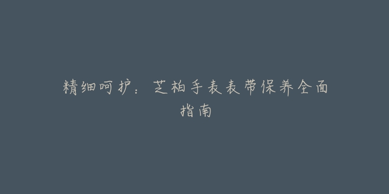 精细呵护:芝柏手表表带保养全面指南-名表号 精细呵护:芝柏手表表带保养全面指南