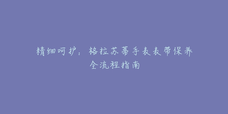 精细呵护:格拉苏蒂手表表带保养全流程指南-名表号 精细呵护:格拉苏蒂手表表带保养全流程指南