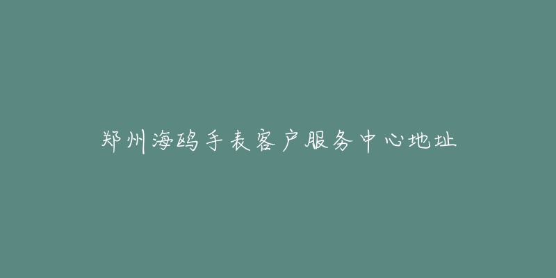 郑州海鸥手表客户服务中心地址-名表号 郑州海鸥手表客户服务中心地址